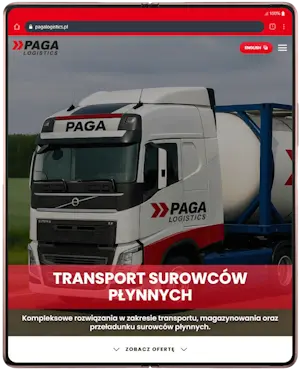 Realizacja strony internetowej na tablecie - PAGALOGISTICS