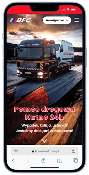 Realizacja strony internetowej na iPhone - BFC Kutno
