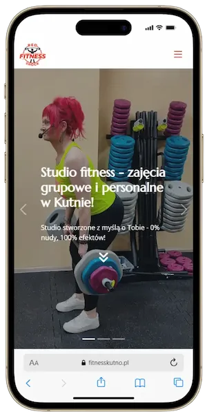 Realizacja strony internetowej na iPhone - Red Fitness Shock