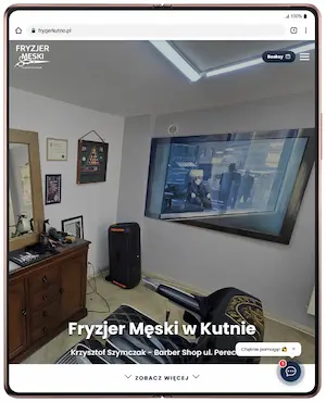 Realizacja strony internetowej na tablecie - Fryzjer Kutno