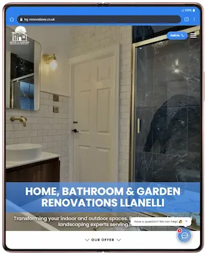Realizacja strony internetowej na tablecie - HG Renovations - Firma z UK