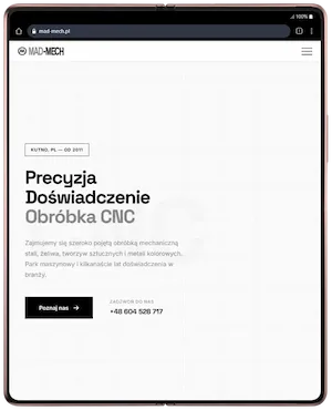 Realizacja strony internetowej na tablecie - MAD-MECH