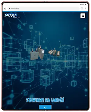 Realizacja strony internetowej na tablecie - Mitra Sp. z o.o.