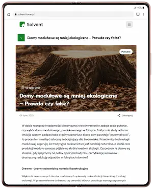 Realizacja strony internetowej na tablecie - Solvent Home - Podstrona blog