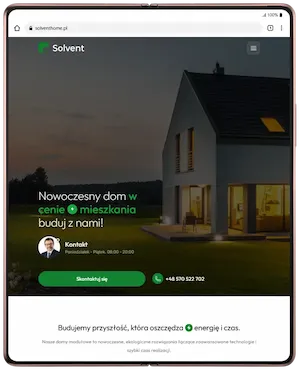 Realizacja strony internetowej na tablecie - Solvent Home