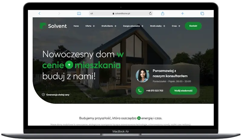 Realizacja nowoczesnej strony WWW - Solvent Home